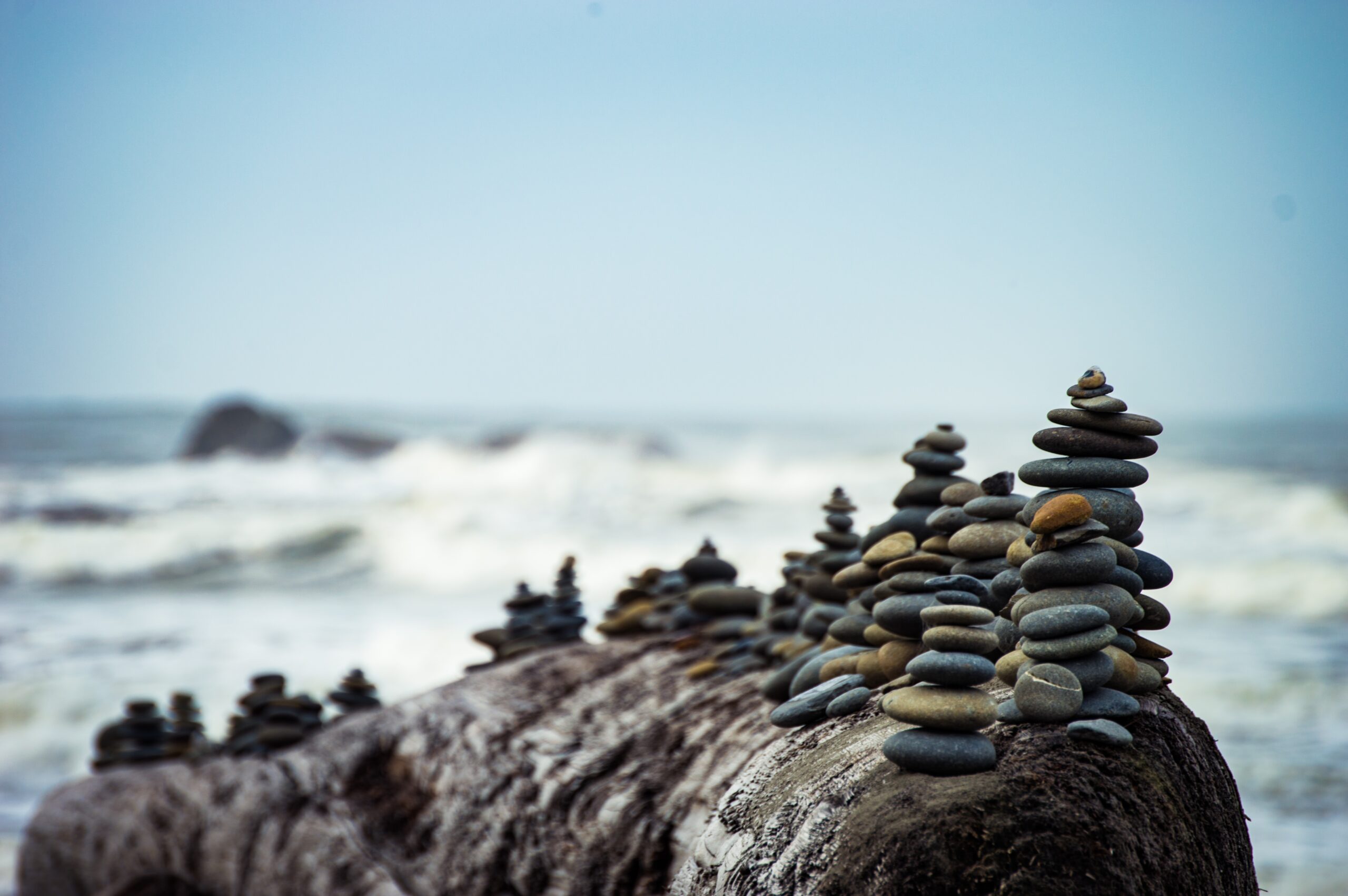 A pile of stones stacked so that they don't topple